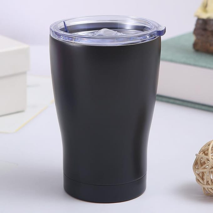 Draagbare Auto Beker Roestvrij Staal Taille Beker Vacuüm Geïsoleerd Kleine Melk Beker Mini Koude IJs Bullock Beker 12oz gray