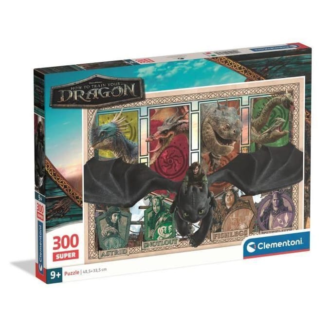 Clementoni - Puzzel - 300 Stukjes - How to Train Your Dragon - vanaf 9 jaar