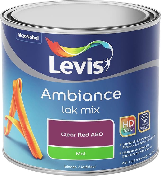 Levis - Ambiance Lak Mat Mix - Clear Red A80 - Mengverf - 0,5 L