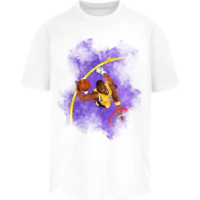 Urban Classics Heren Tshirt -XL- Basketball Clouds 2.0 Oversize Wit