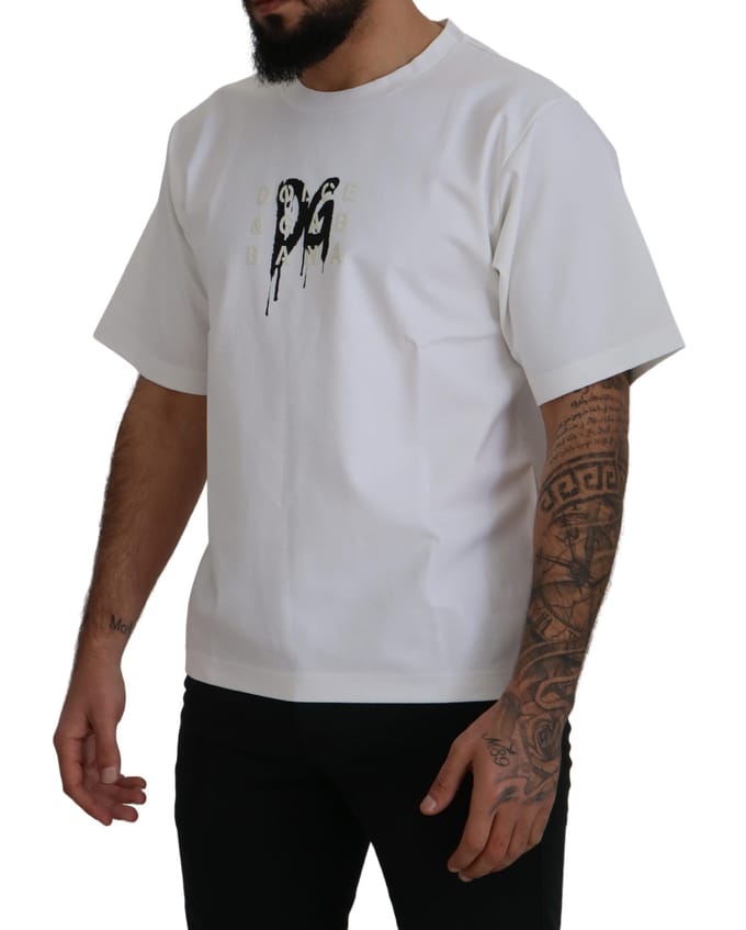 Dolce & Gabbana Graffiti-logoprint met T-shirt met rubbereffect in wit