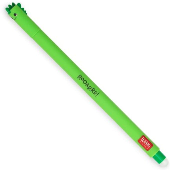 Legami Uitwisbare Pen - Dino - Inktkleur Groen - Navulbaar - Back to School