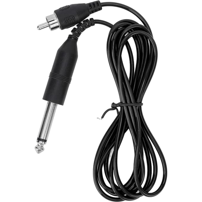 Câble d'alimentation pour machine à tatouer en silicone avec interface RCA droite Black black