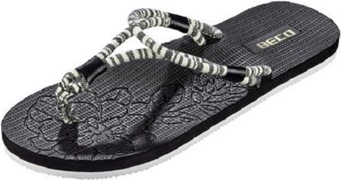 Beco Teenslippers Dames Eva Zwart/wit Maat 41