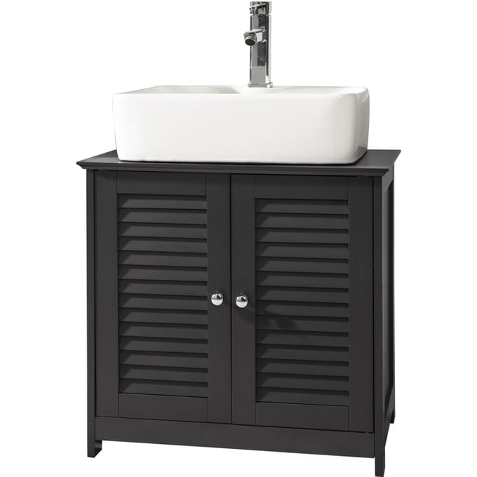 SoBuy Wastafelkastje – 2 Deuren, Verstelbare Plank – 60 x 35 x 58 cm – Grijs