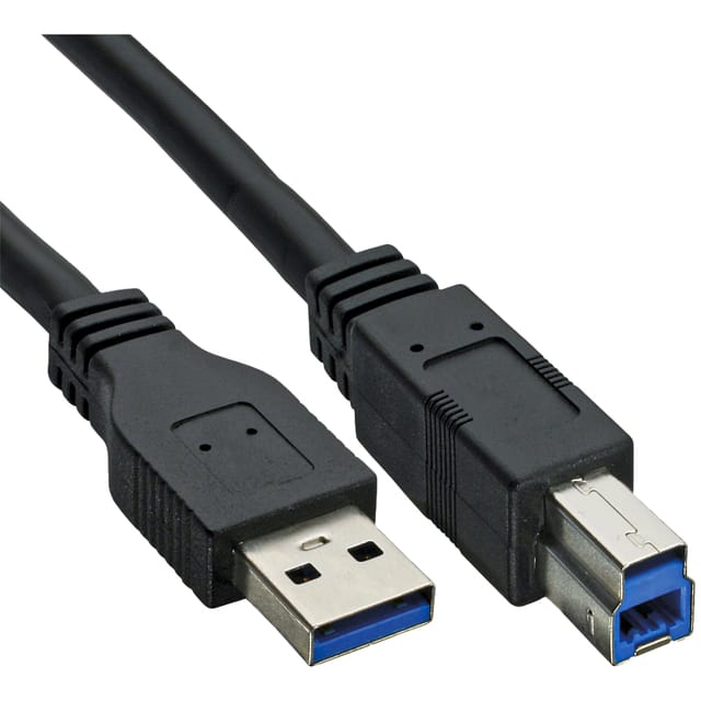 USB-A naar USB-B kabel - USB3.0 - tot 2A / zwart - 1,5 meter