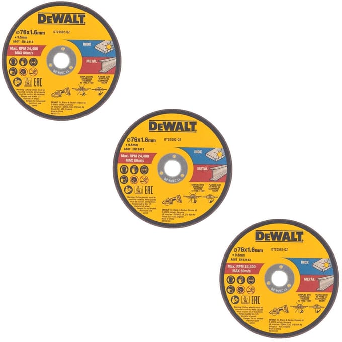 DeWALT 76 mm Doorslijpschijf RVS/Metaal (3 stuks) - DT20592