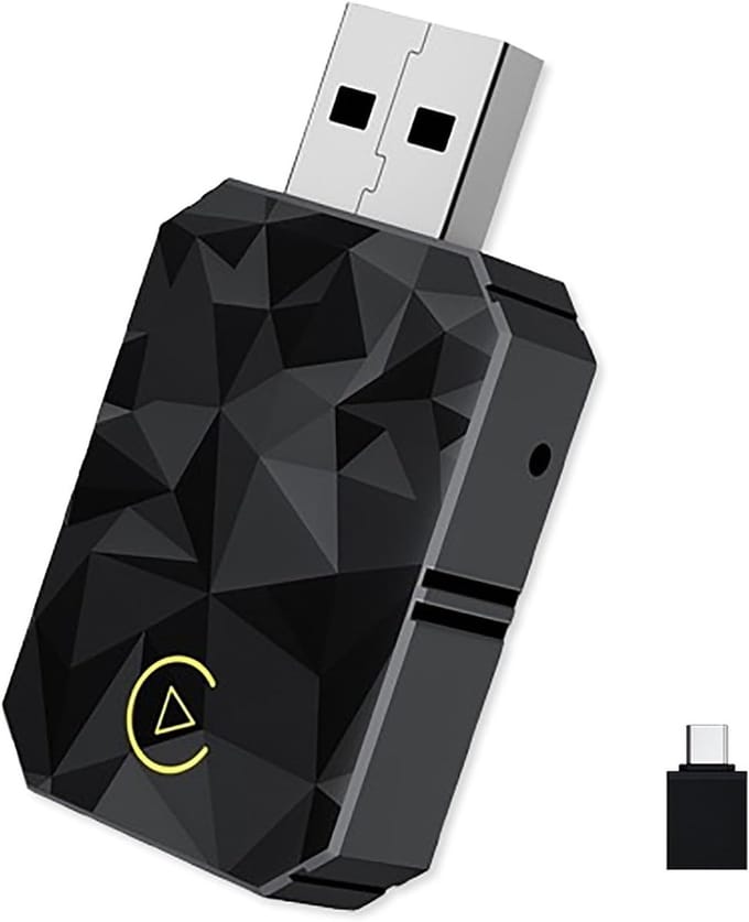 Mini 2-in-1 Car Dongle - CarPlay Dongle - Android Auto Dongle - Android Auto & Carplay - Draadloos CarPlay & Android Auto- Zwart - Met CE/FCC/ROHS-certificering
