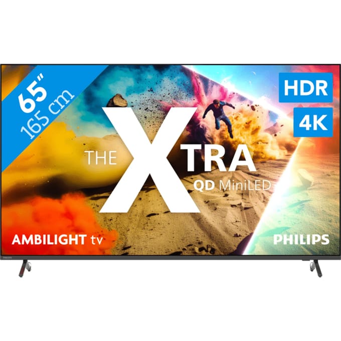 Philips The Xtra 65" 4K MiniLED TV - Quantum Dot - 144 Hz VRR - Ambilight XL - 60 W 4.1 Audio - Zwart