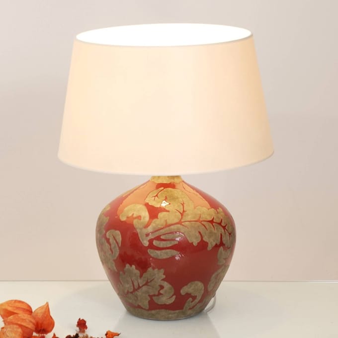Holländer Tafellamp Toulouse rond, hoogte 42 cm, rood
