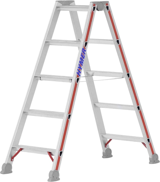 Dubbele Trapladder - Huishoudtrap - Zelfstandig Klussen - Aan Beide Zijden Beloopbaar - 128 Meter Lengte