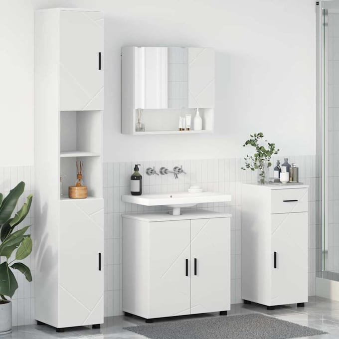 vidaXL - Badkamermeubel - Set - 4 - st - Wit - 61 - x - 35 - x - 64 - cm