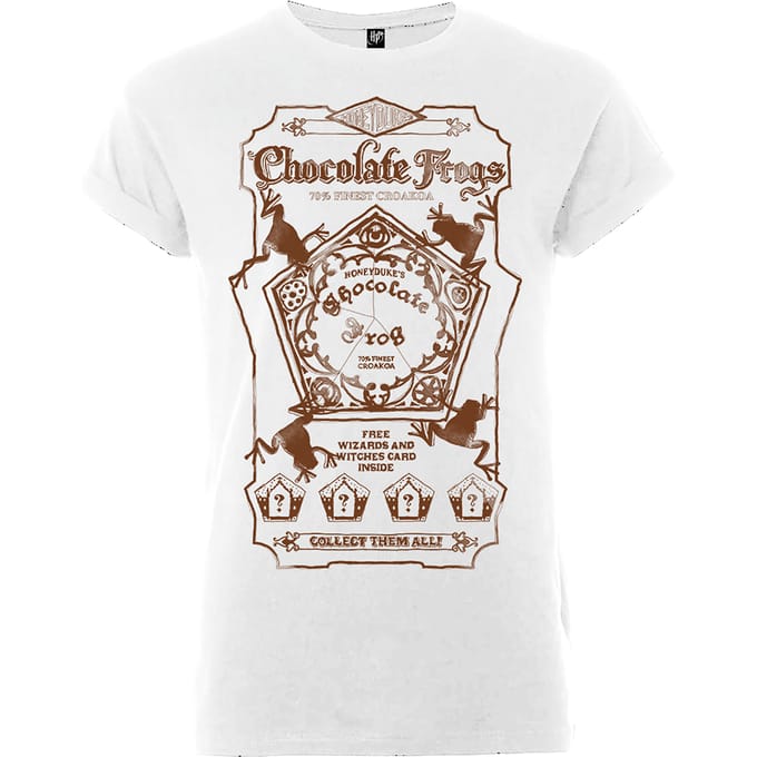 Harry Potter Honeydukes Chocolate Frogs Dames T-shirt - Wit/Bruin - L