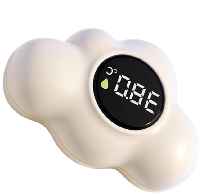 Badkamertemperatuurmeter - Digitale thermometer - Water temperatuur - Automatische update - 10.6 cm - Crèmekleurig