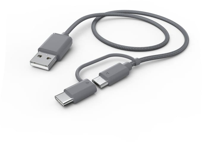 Hama 00187224 USB-kabel USB 2.0 1 m USB A Micro-USB A Grijs
