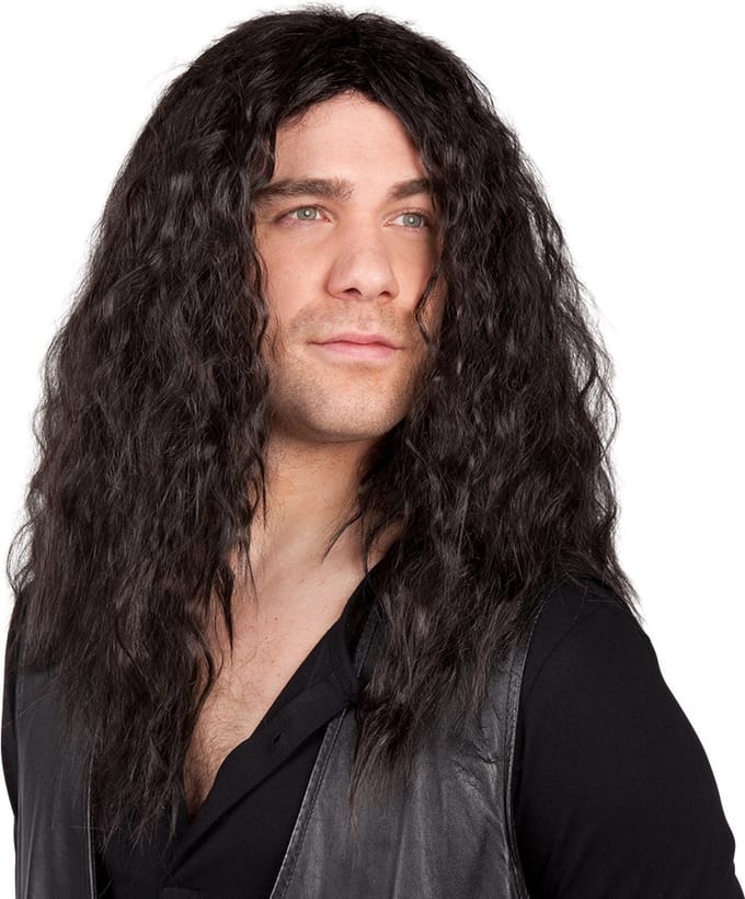 Boland - Pruik Mick Bruin - Golvend - Lang - Mannen - Rocker - Rocker - Zanger - 80's