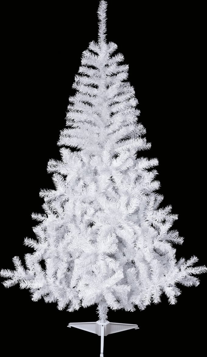 JJA - Kunstmatige besneeuwde kerstboom op voet 150 cm wit realistisch