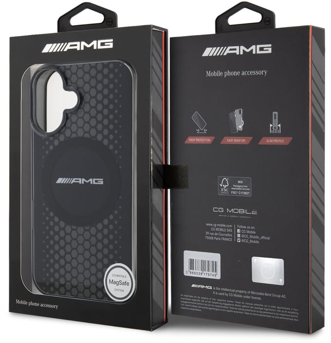 AMG iPhone 16 Backcover hoesje Magsafe double layer - Zwart