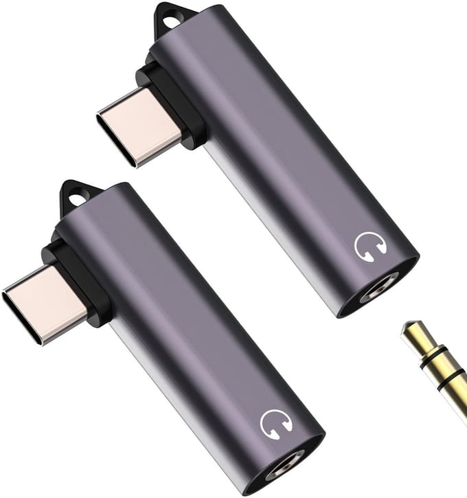 Dailygoods - USB C naar 3,5 mm Koptelefoonadapter (2 Stuks)