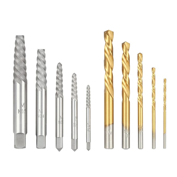 10 stuks kobalt linkshandige boor, gebroken bout, beschadigde schroefextractorset 10pcs