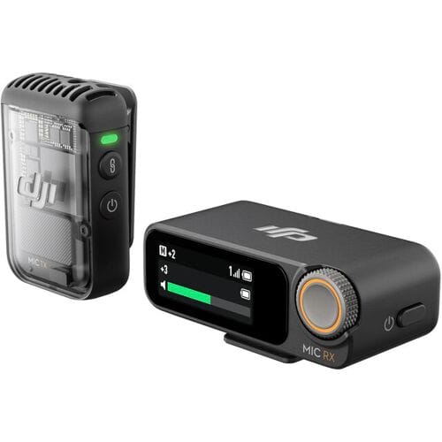 DJI Mic 2 (1 zender + 1 ontvanger), draadloze microfoon met intelligente ruisonderdrukking, 32-bit float interne opname, geoptimaliseerd geluid, 250