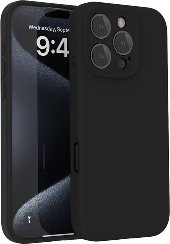 Lunso Geschikt voor iPhone 16 Pro Max hoesje - Flexibel siliconen Backcover - Zwart