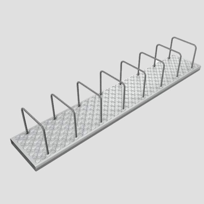 Stekkenbak Dubbel – Ø 8 mm – afstand 150 mm – wanddikte 150 mm – lengte 1250 mm