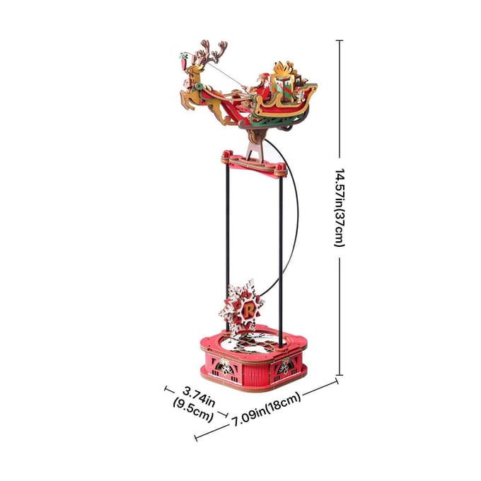 Robotime Santa on Sleigh - ROKR Gravity Swing - MCD05 - Bouwpakket - Knutselen - Kerst