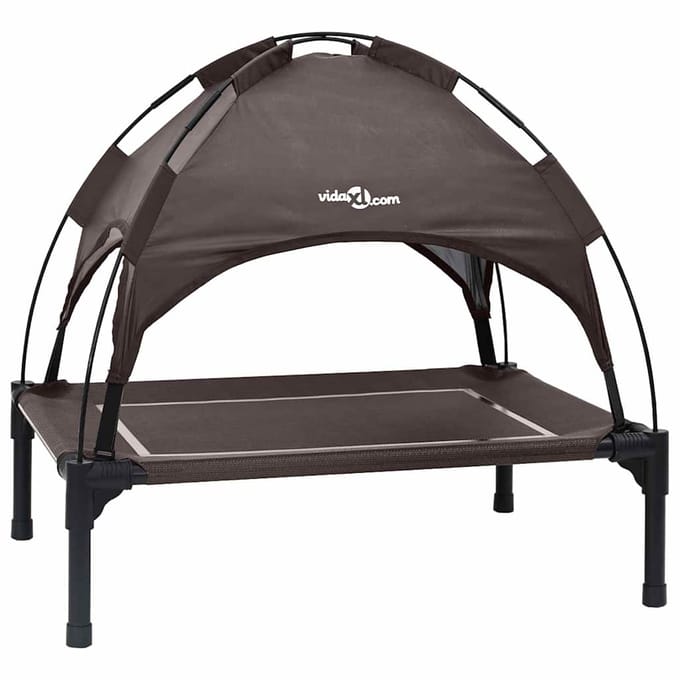 vidaXL - Hondenbed - 71 - x - 64 - x - 71 - cm - Staal - Bruin