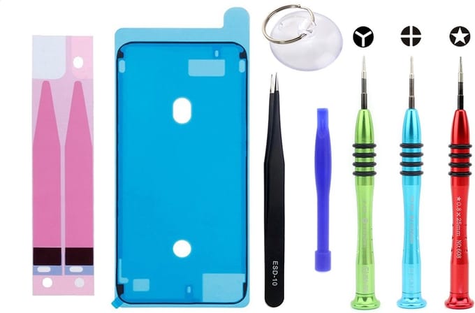 Let op type!! JIAFA JF-8164 8 in 1 Battery Repair Tool Set for iPhone 8