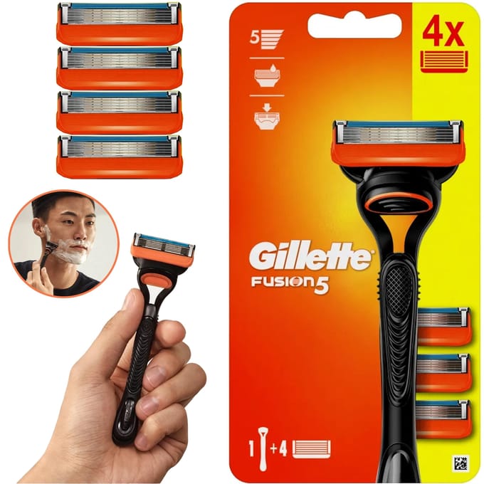 Gillette - Fusion 5 - Scheerset - Precisie en comfort - Houder & 4 Navulscheermesjes