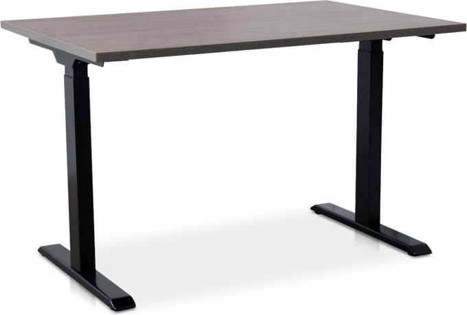 Zit-sta bureau snelslinger verstelbaar - MRC FAST FLEX | 140 x 80 cm | frame zwart - blad bruin eiken