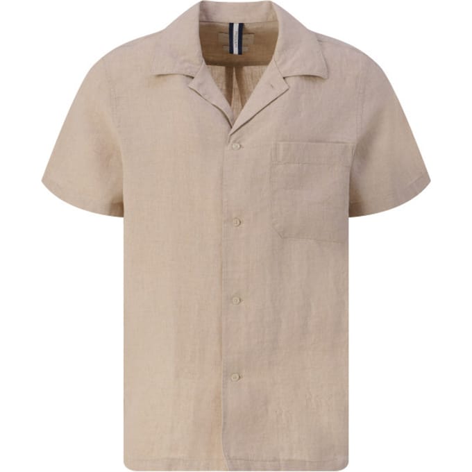Profuomo overhemd beige met borstzak gemêleerd