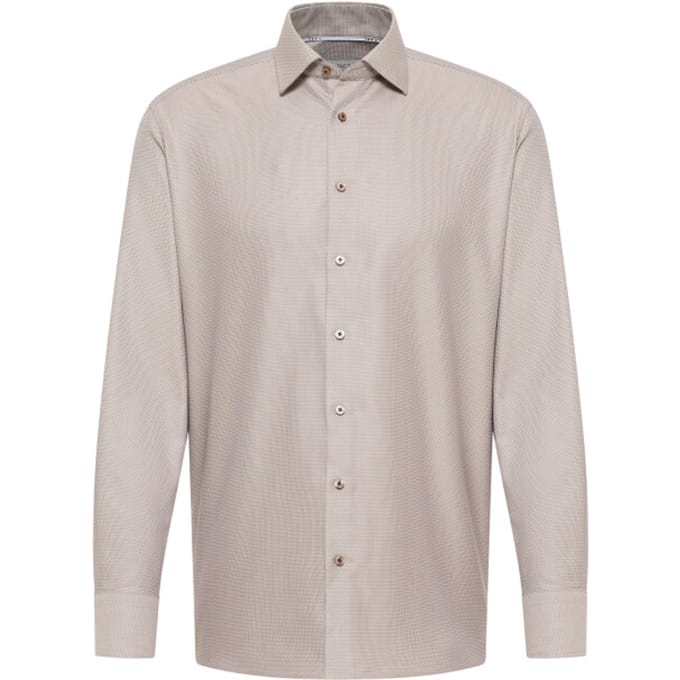 Eterna  Lange Mouw Overhemden Taupe 1188 26 X687
