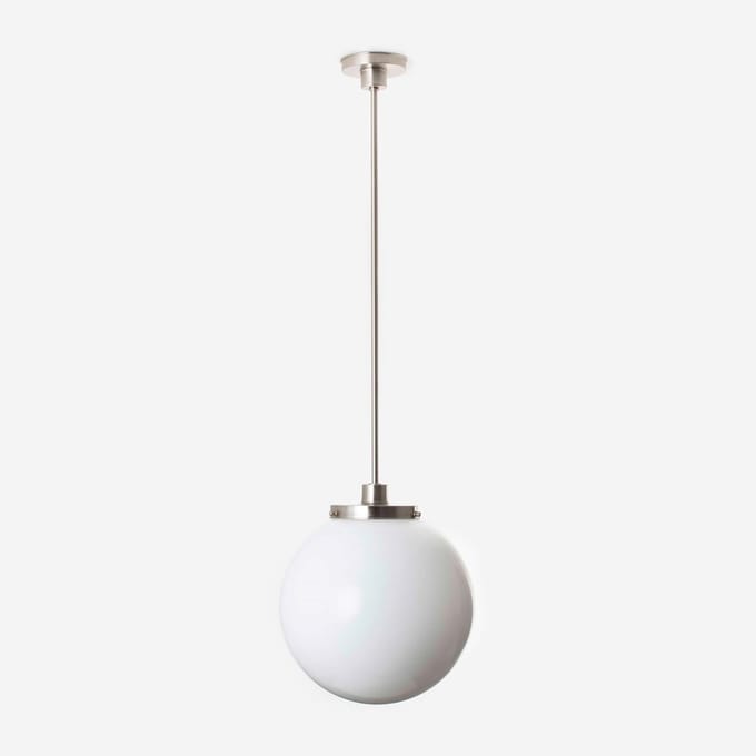 Hanglamp Bol Ø 30 20's Matnikkel - Art Deco Trade