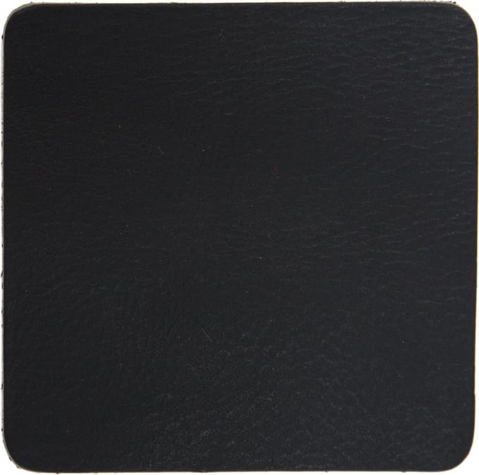 Xapron leren onderzetters vierkant - kleur Black (zwart) - 4 stuks