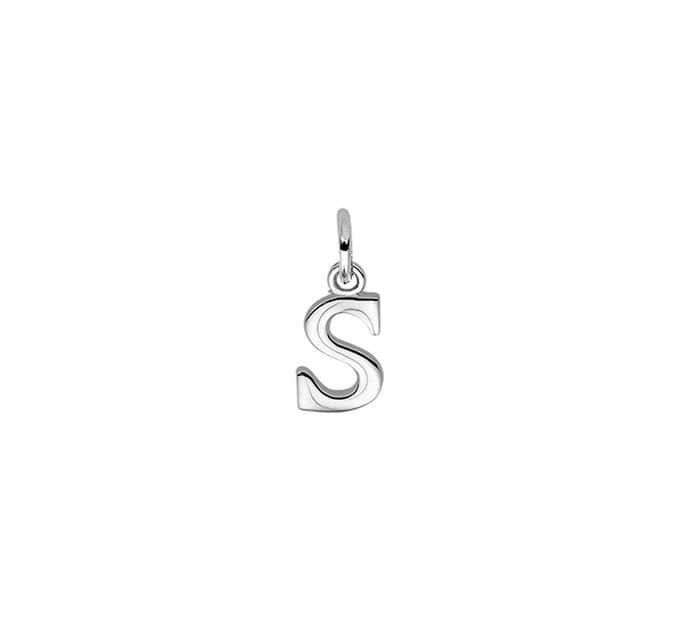 Zilver Gerhodineerde Hanger letter S 1330016