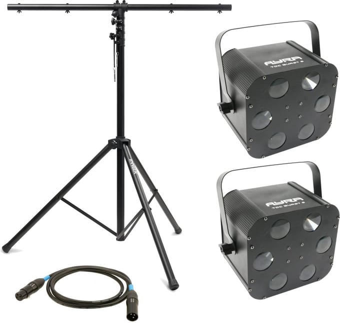 Lichtshow starterset - incl. T-bar en DMX-kabel - Ayra Beam Power Pack - Multikleur