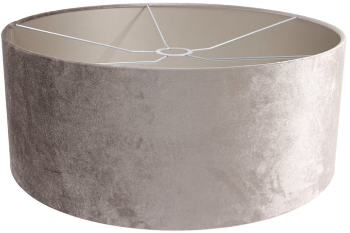 Grijze Velours Lampenkap K1066GS ⌀50cm met E27 fitting - Modern Textiel - Steinhauer Kappen