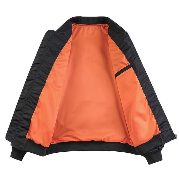 Veste de bombardier à col montant rétro Veste de baseball décontractée ample Printemps et automne 4XL black