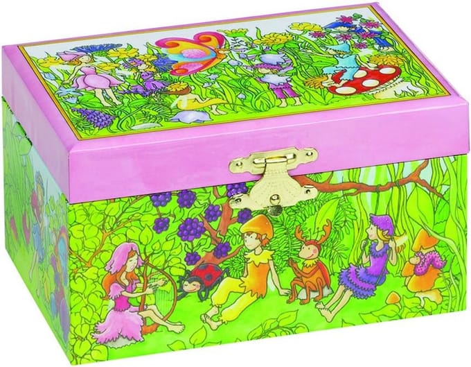 Houten Muziekdoos met Draaiende Elf voor Sieraden