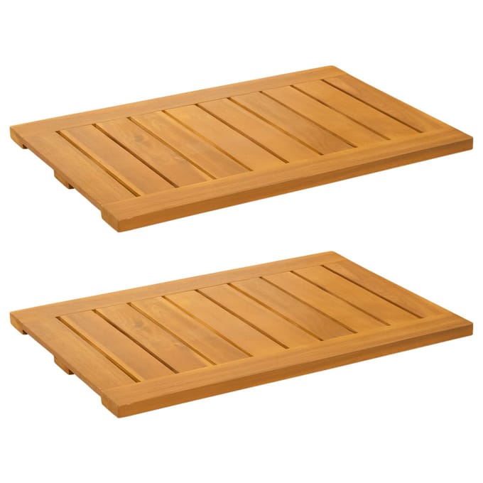 vidaXL - Badmat - 2 - st - Naturel - 60 - x - 40 - cm - Massief - Acacia - Hout