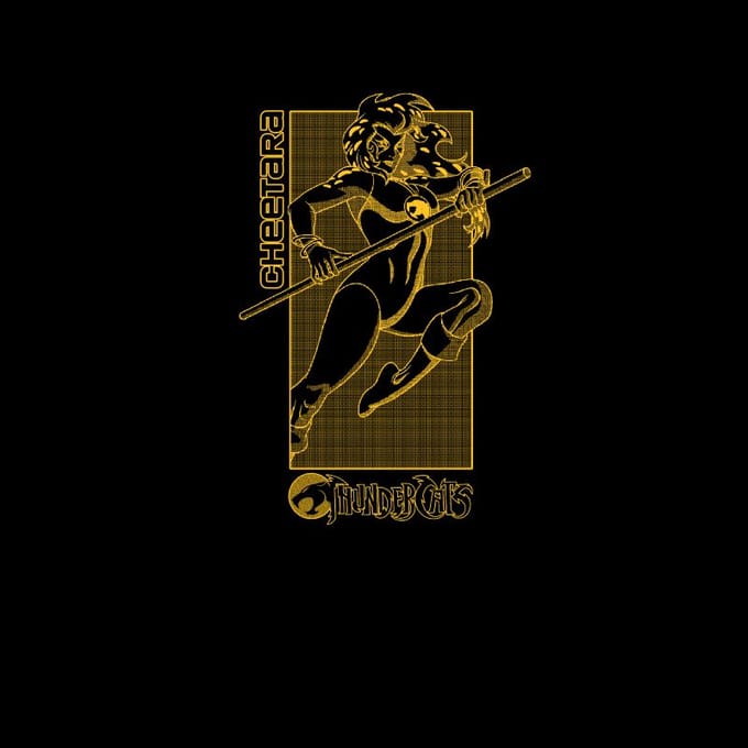 Thundercats Cheetara Yellow Unisex T-Shirt - Black - M