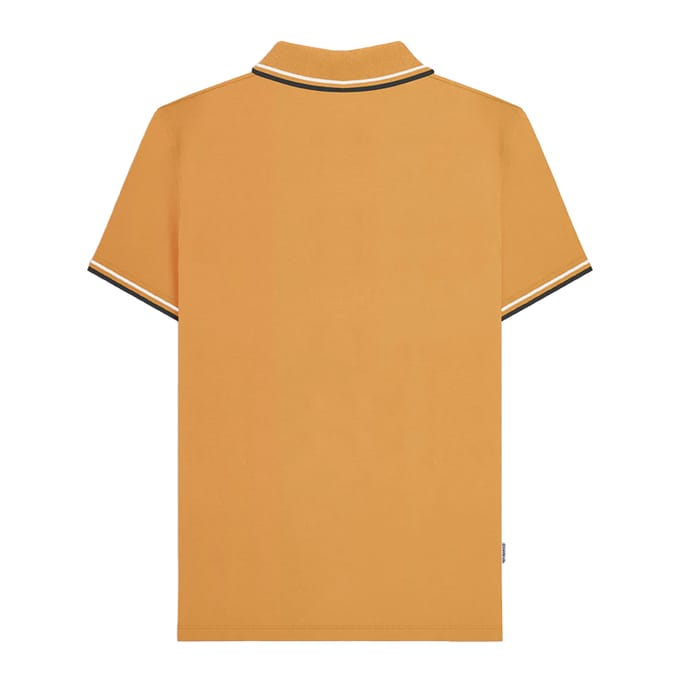 Lambretta Heren SS24 Houndstooth Poloshirt (Mosterd)