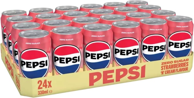 Pepsi Zero Strawberries 'N Cream - 24 x 0,33 Liter blik - Frisdrank