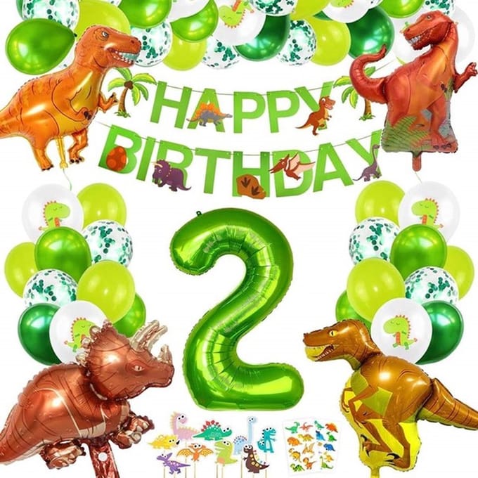 FeestmetJoep® Dino 2 jaar verjaardag versiering - Dino & Jungle thema