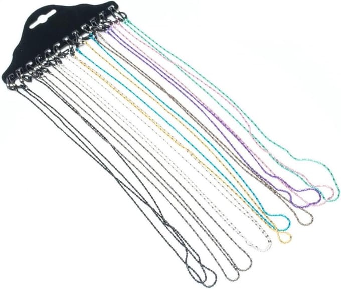 Brillenkettingen Set - Brilkoord Ketting - Bescherming Bril - Verstelbare Ringen - 30.5 mm Lengte - Multicolor