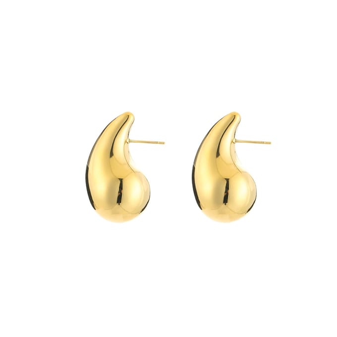 Michelle Bijou, druppel oorbellen, goud, stainless steel