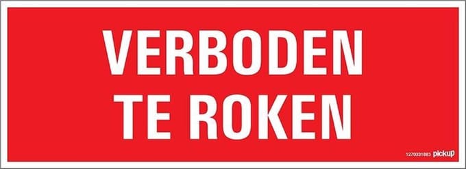 Pickup bord 33x12 cm - Verboden te roken