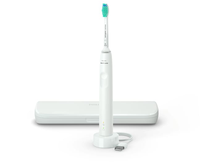 Philips Sonicare Serie 3100 Elektrische Tandenborstel Wit - Inclusief Reisetui voor een Complete Mondverzorging